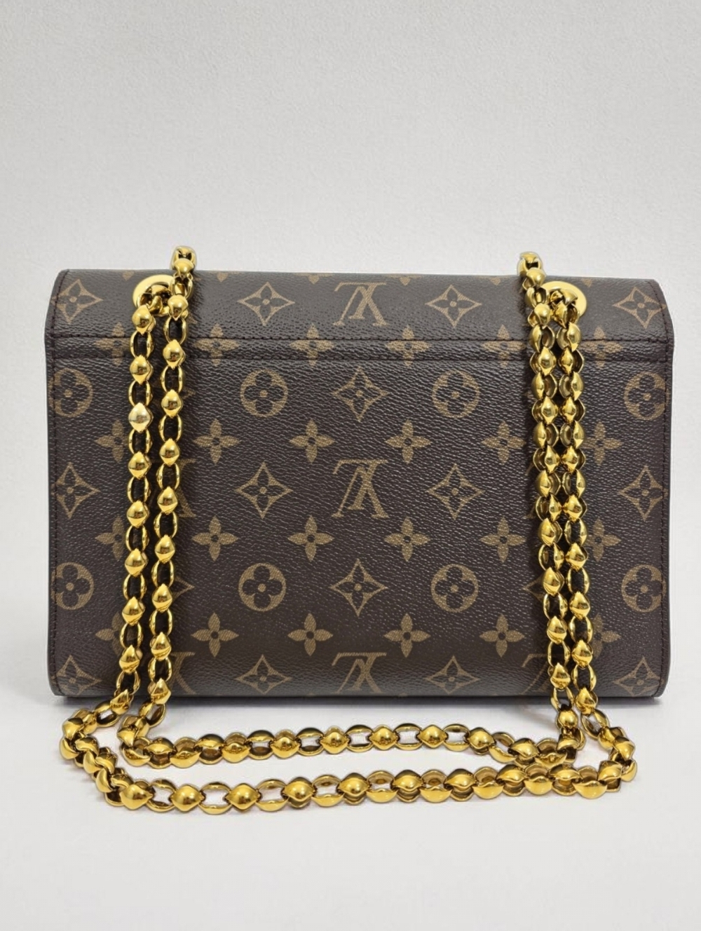 Louis Vuitton Victoire Monogram Chain Flap Bag Burgundy Purple Crossbody Bag - Picture 7 of 17